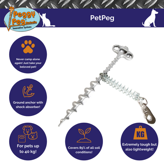 PetPeg (HP62) • 2 parts • SECOND-CHOICE • Ground anchor with shock absorber for your beloved Pet!