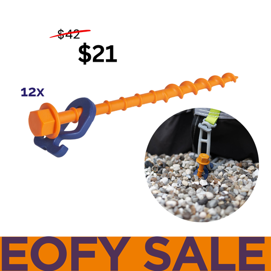 Screw-in pegs Normal (N) • Pack of 12 (PP02) • tarps, tents, awnings, gazebos, etc