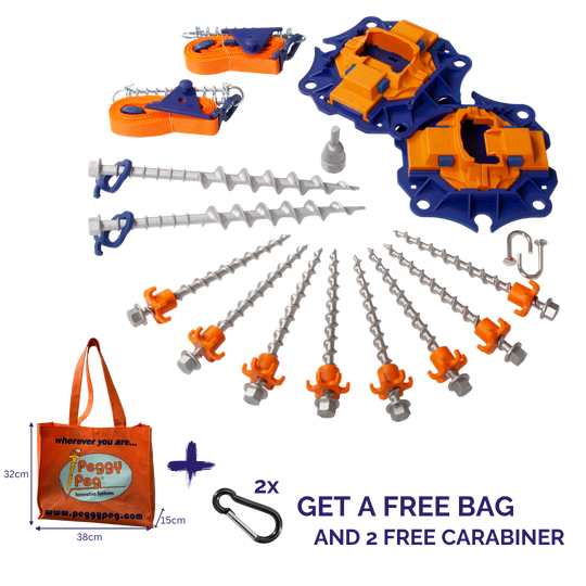 Heavy Duty Roll-Out Awning Bundle (PB27HD) • with Fix&Go Anchor plate XL