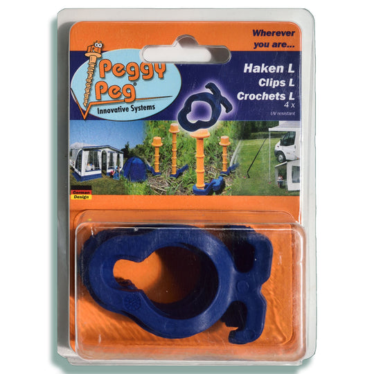 Hooks Long blue for Screw-in pegs L , LA & HP • Pack of 4 (PP14)