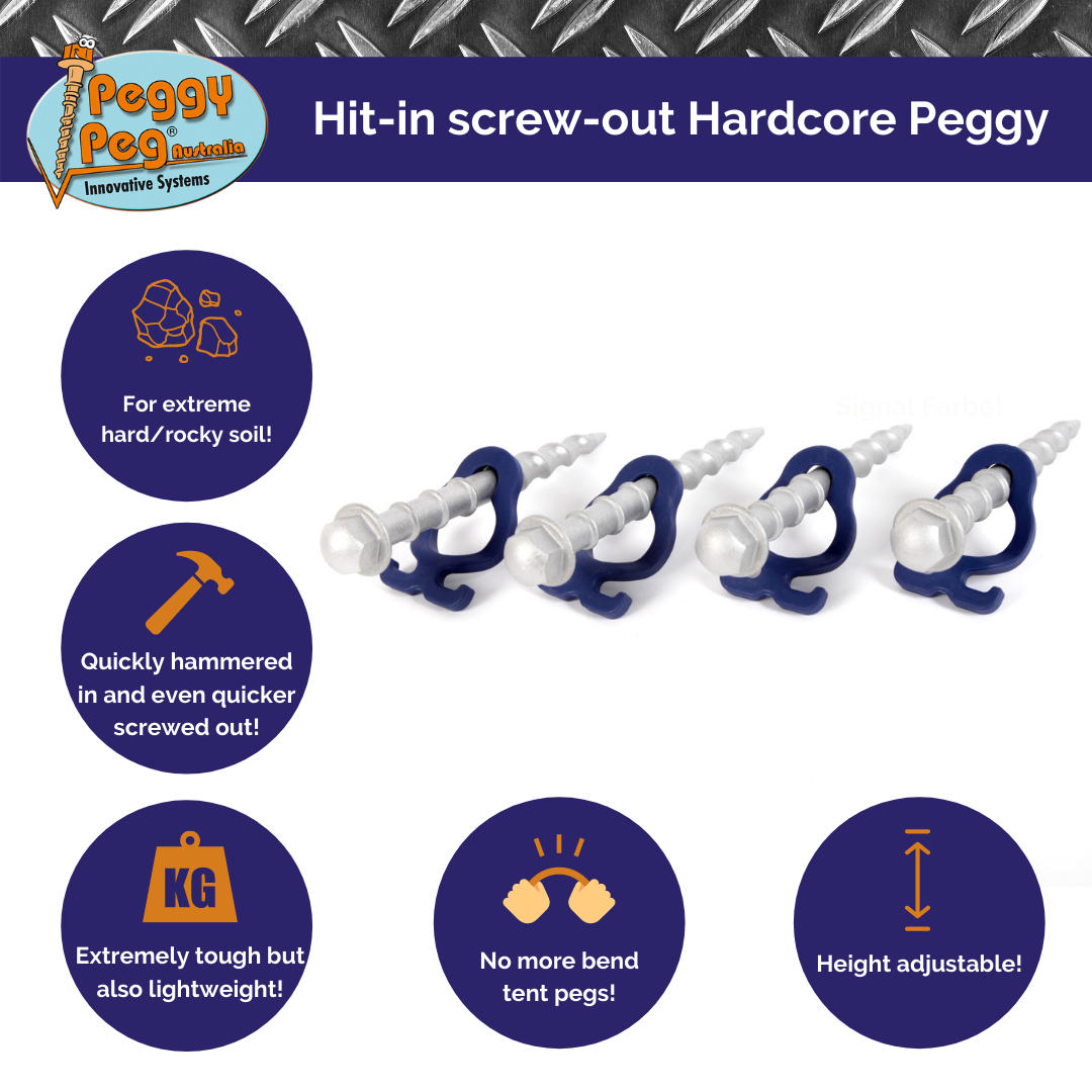Hardcore Peggy • Pack of 4 (HP61) • for Stony / Rocky Ground – Peggy Peg  Shop Australia